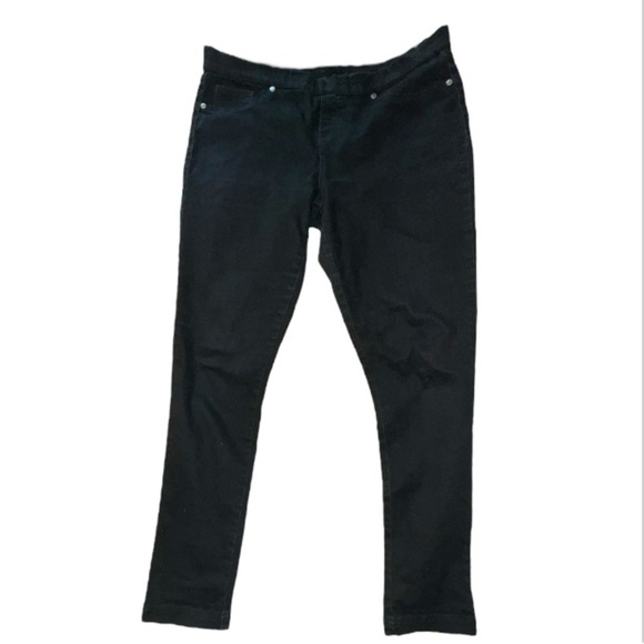 Faded Glory Stretch Denim Jeggings Black Legging Skinny Pants Sz 10 - Picture 1 of 7